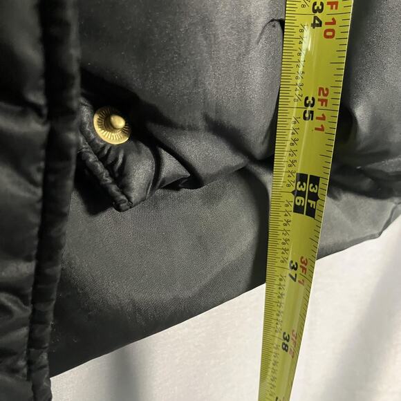 Southpole Coat Womens Medium Black Long Down Puffer Hood Faux Fur Zip Quilted - Picture 9 of 16